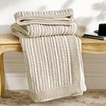 Am Lie Home Striped Knit Throw Blanket For Couch, Dual-sided Soft Chenille. Fixed Price $47.08.