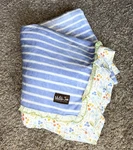 Matilda Jane Truth Dare Blanket Htf Striped Ruffle Floral Trim 55X60 Inches. Fixed Price $94.90.
