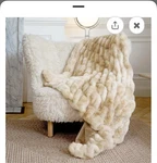 Faux Fur Blanket, Throw For Couch, Fluffy With Stretch Ruched.... Fixed Price $25.00.