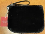 Mossimo Wristlet Fuzzy Glam Travel Makeup Bag Furry Black New. Fixed Price $9.99.