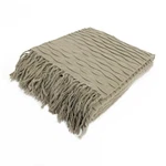 Cozelle Honeycomb Knotted Fringe Throw Taupe - 50" X 60". Fixed Price $19.99.