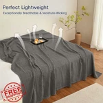 Phf Waffle Weave Blanket Twin Grey 66X90 Breathable Soft Summer Bedding. Fixed Price $52.99.