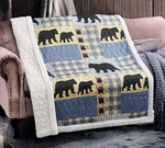 Virah Bella - Black Bear Plaid Quilted Sherpa Throw Blanket 50"X60". Fixed Price $39.95.