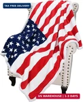 Catalonia Patriotic Us Flag Blanket, American National Throws, Sherpa Fleec. Fixed Price $65.59.