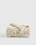 Nwt Quince Chunky Hand Knit Wool Throw 50 X 60 Ivory Blanket Boho Msrp $129.90. Fixed Price $95.00.