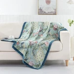Greenland Home Pavona Enchanted Garden Quilted Throw, 50X60-INCH, Jade. Fixed Price $44.84.