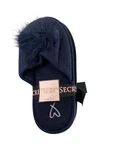 Victorias Secret Slippers Shoes Womens Size 5-6 Small Navy Knit Faux Fur Pom. Fixed Price $19.21.