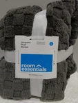 Room Essentials Full/queen Size Jacquard Plush Blanket Gray. Fixed Price $16.95.