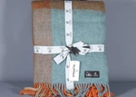 Klippan Block Brushed 100% Lambs Wool Reversible Blanket Throw 78"X51" #2. Fixed Price $130.00.