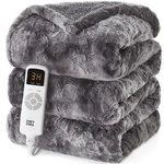 Eheyciga Heated Blanket Faux Fur Sherpa, Auto Shut Off, 9 Levels. Fixed Price $83.32.