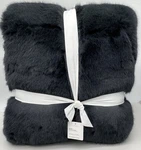 Pottery Barn Faux Fur Mink Throw Blanket 50 60 Steel Blue. Fixed Price $125.50.