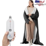 Wearable Heated Blanket W/ Foot Pocket & 5 Settings Ultra Soft Flannel New. Fixed Price $52.76.