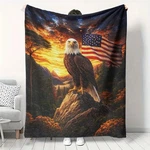 Brand New 50X60 American Flag Bald Eagle Blanket Patriotic Fleece Throw Usa Gift. Fixed Price $31.99.