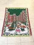 Vtg Northwest Company Holiday Christmas City Red Green Throw Blanket Tapestry. Fixed Price $39.99.
