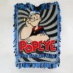 Unbranded "popeye The Sailor Man" Blue No Sew Fleece Tie Throw Blanket 39" X 54". Fixed Price $14.99.
