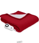 Serta Microfleece Sherpa Electric Heated Warming Throw Blanket Red Pepper. Fixed Price $50.99.