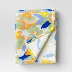 Floral Printed Plush Throw Blanket Room Essentials Recycled Material 50 X 60". Fixed Price $8.00.