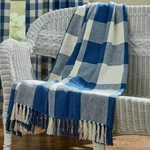 New Wicklow China Blue Throw White Blanket Park Designs 60" X 50" Cotton Fringed. Fixed Price $35.23.