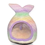 Plush Multicolor Mermaid Cat Bed With Tail. Fixed Price $30.00.