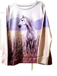 Ladies Large Long Sleeve T-shirt Dapple Gray Horse Lavender, All-over Design. Fixed Price $20.93.