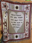 Collections Etc Friends Are Like Angels Tapestry Throw Blanket Patchwork Pattern. Fixed Price $17.99.