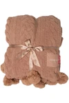 Peace Love World 70X60 Pom Cable Knit Blanket Mocha Mouse. Fixed Price $59.99.
