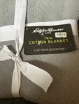 Eddie Bauer Home Twin Cotton Blanket Gray 66" X 90" New With Tags. Fixed Price $23.00.