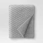 Chunky Chenille Throw Blanket Gray - Threshold. Fixed Price $12.74.
