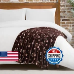 Lucky Brand Daisy Brown Floral 50"X70" Plush Blanket - Premium Microfiber Throw. Fixed Price $61.47.