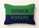 Kate Spade Couch Potato Navy Blue & Green Beaded Accent Lumbar Throw Pillow. Fixed Price $15.00.