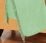 Cozelle Honeycomb Knotted Fringe Throw Green - 50" X 60". Fixed Price $19.99.