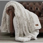 Frye Arctic Luxe Faux Fur Throw Blanket 60" 70" Reversible Beige Clean Cozy. Fixed Price $49.00.