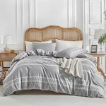 Duvet Cover Queen Size, Grey Breathable Comforter 3PC Ultra Sof. Fixed Price $38.99.