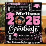 Custom Flannel Blanket Personalized Name Photo 2026 Graduation Season Present. Fixed Price $24.43.