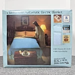 New Vintage Sunbeam Automatic Electric Heated Blanket, Blue, Queen Size 84X90. Fixed Price $119.99.