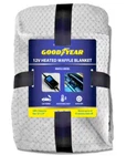 Goodyear 12VOLT Gray Waffle Plush Heated Electric Travel Blanket. Size 55 X 39. Fixed Price $24.99.