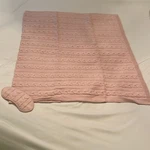 Haven Well Within Baby Pink Soft Lightweight Modern Socks Sleep Mask Throws Set. Fixed Price $86.39.