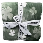 Lucky Brand Sage Green Shamrocks Queen Blanket St Patricks Day Clover 90X90 New. Fixed Price $68.99.