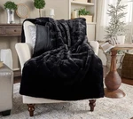 Dennis Basso Hotel Du Cobb Quilted Faux Fur Throw Black 60X70 New. Fixed Price $70.00.