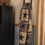 Primitive 60"X50" Throw Black Rod Pocket Appliqued Check Star Decor Vhc Brands. Fixed Price $89.95.