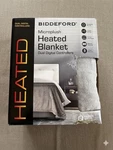 Biddeford Microplush Heated Blanket Queen Gray Dual Digital Controls 10. Fixed Price $60.00.