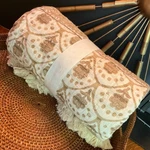 Pottery Barn Jacquard Cotton Throw Blanket 50" X 60" Neutral Multi New Tags. Fixed Price $78.00.
