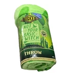 Wicked Not Your Basic Witch Plush Fleece Throw Blanket 46" X 60" Green. Fixed Price $12.99.