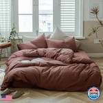 Amwan Duvet Cover Set Queen Brick Red Jersey Knit Cotton 100 3 Pieces. Fixed Price $82.41.