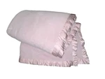 Simply Shabby Chic*pink 2-PLY Plush Blanket-satin Trim*rachel Ashwell 65 X 91". Fixed Price $164.95.