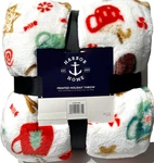 Printed Holiday Throw Oversize White Christmas Cookie Cocoa Candy Cane. Fixed Price $19.98.