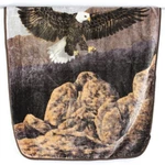 Oak Trail Bald Eagle Fuzzy Sherpa Throw Blanket 47" X 57". Fixed Price $31.37.
