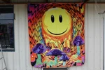 Tie Dye Smiley Face Mushroom Have Nice Trip Queen Size Blanket Bedspread. Fixed Price $59.10.
