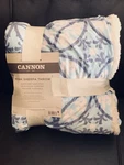 Cannon Mink Sherpa Throw 50 X60 . Light Blue Will White And Navy Floral Pattern. Fixed Price $18.00.