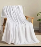 Bedelite 50 In X 60 Fleece Throw Blanket For Couch & Bed, Plush White Cozy. Fixed Price $17.99.